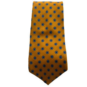 Brooks Brothers Basics Men's Tie Gold Circle Geometric Silk Necktie Handmade